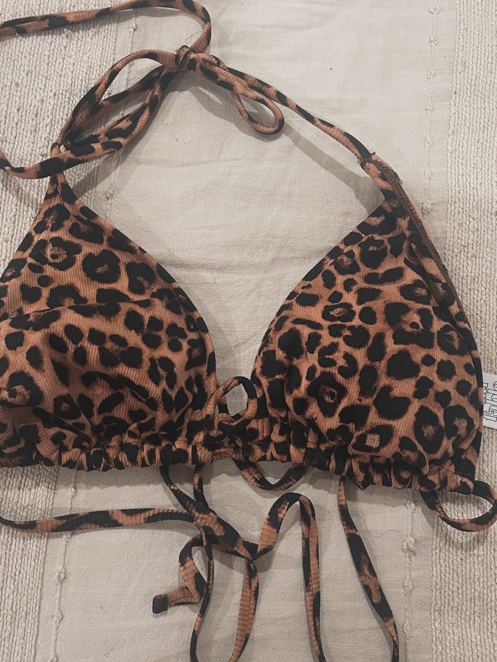 Target Leopard Print Triangle Bikini Top - Brown and Black